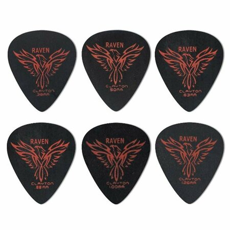 CLAYTON Raven Standard Guitar Picks- Black - 0.50 mm, 72PK BS50